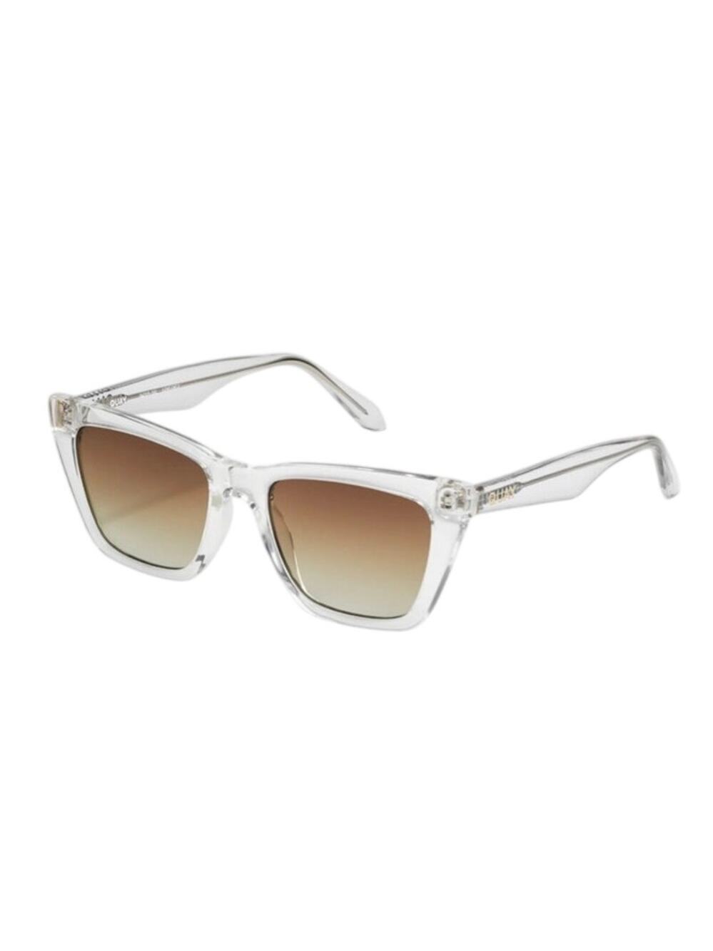 New AQUAY Call the Shots Womens Clear Frame Sepia Lens Cat Eye Sunglasses